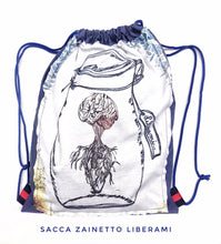 Carica l&#39;immagine nel visualizzatore di Gallery, Zaino Sacca in tessuto cotone Light Design LIberami made in Italy
