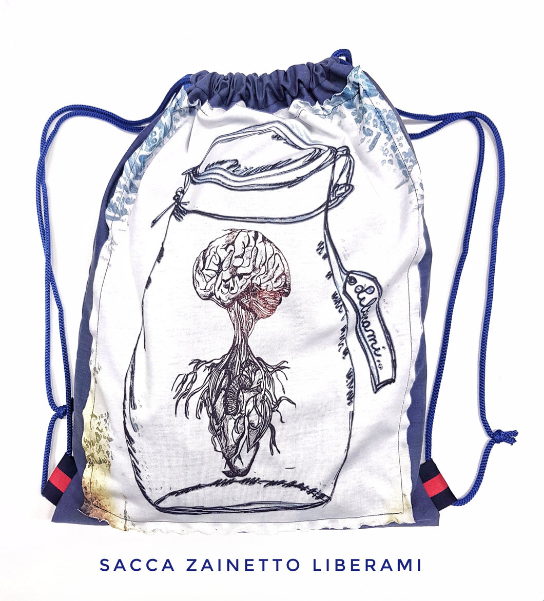 Zaino Sacca in tessuto cotone Light Design LIberami made in Italy